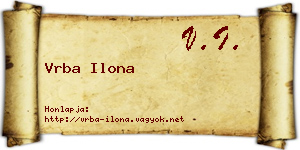 Vrba Ilona névjegykártya